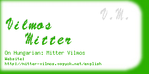 vilmos mitter business card